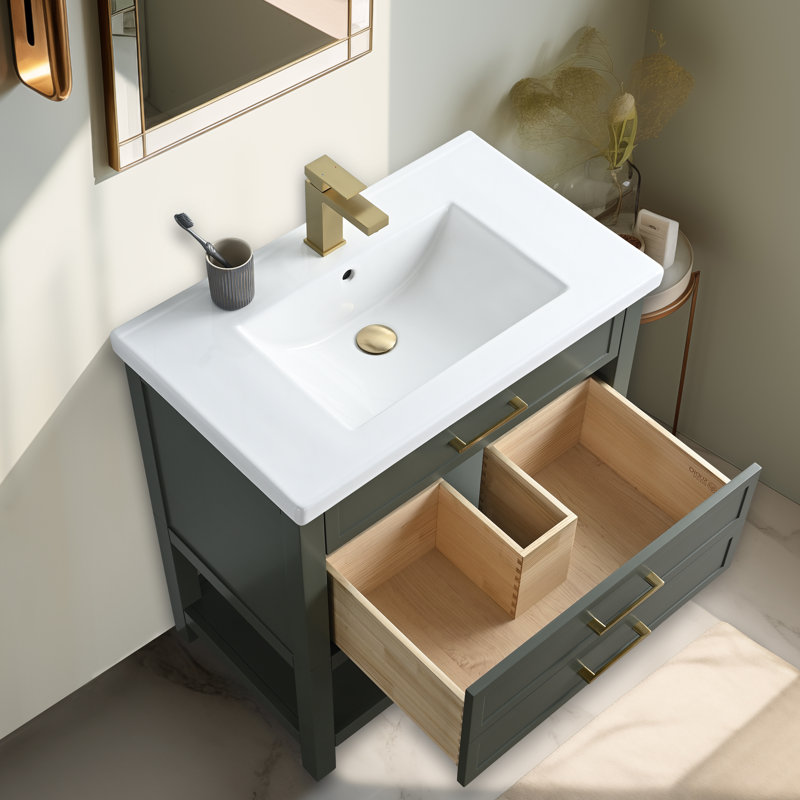 Mercury Row® Vicini 30'' Single Vanity with Ceramic Top & Reviews
